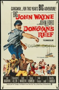 4p0706 DONOVAN'S REEF 1sh 1963 John Ford, great art of punching sailor John Wayne & Lee Marvin!