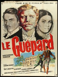 4p0070 LEOPARD French 1p 1963 Visconti's Il Gattopardo, Burt Lancaster, different art by Gonzalez!