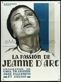 4p0072 PASSION OF JOAN OF ARC French 1p R1978 Carl Theodor Dreyer classic, Mercier art of Falconetti!