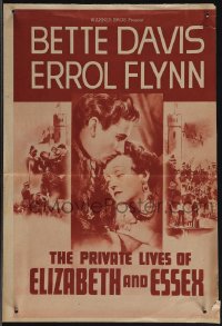 4p0118 PRIVATE LIVES OF ELIZABETH & ESSEX herald 1939 Errol Flynn, Bette Davis, Michael Curtiz