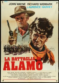 4p0295 ALAMO Italian 1p R1971 Allesandro Biffignandi art of John Wayne & Richard Widmark!