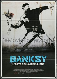 4p0036 BANKSY & THE RISE OF OUTLAW ART Italian 1p 2020 great art of rioter throwing flowers!
