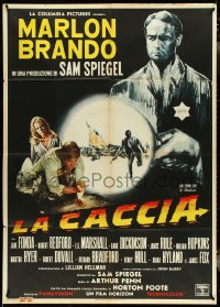 4p0297 CHASE Italian 1p 1966 different art of Redford, Brando & Fonda by Siry & Kerfyser, rare!