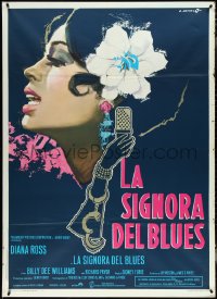 4p0047 LADY SINGS THE BLUES Italian 1p 1973 great Cesselon art of Diana Ross as Billie Holiday!