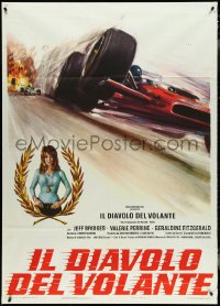 4p0048 LAST AMERICAN HERO Italian 1p 1973 race car on track & sexy Valerie Perrine, different!