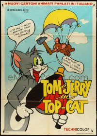 4p0053 TOM E JERRY IN TOP-CAT Italian 1p 1967 great Hanna-Barbera cat & mouse cartoon image!