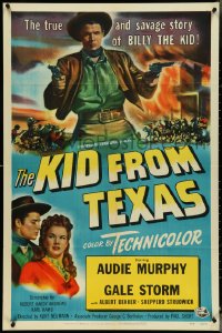 4p0796 KID FROM TEXAS 1sh 1949 Audie Murphy & Gale Storm in the savage story of Billy the Kid!
