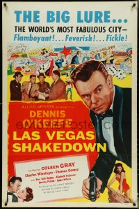 4p0801 LAS VEGAS SHAKEDOWN 1sh 1955 gambling Dennis O'Keefe in the world's most fabulous city!