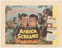4p0369 AFRICA SCREAMS TC R1953 wacky art of Bud Abbott & Lou Costello, natives & giant gorilla!