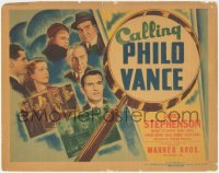 4p0373 CALLING PHILO VANCE TC 1940 detective Stephenson & others by magnifying glass, rare!
