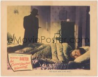 4p0466 CRIME DOCTOR'S WARNING LC 1945 shadowy figure with gun looms over Warner Baxter in bed!