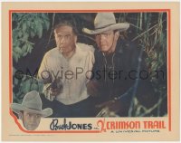 4p0467 CRIMSON TRAIL LC 1935 c/u of cowboy hero Buck Jones & Charles K. French with gun drawn!