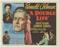 4p0383 DOUBLE LIFE TC 1947 film noir, Ronald Colman, Signe Hasso & pretty Shelley Winters!