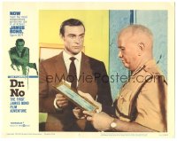 4p0472 DR. NO LC #7 1962 close up of Sean Connery as James Bond asking guard about a picture!