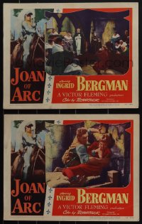 4p0620 JOAN OF ARC 2 LCs 1948 cool images of Ingrid Bergman in the title role, Victor Fleming!