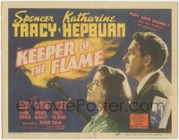 4p0398 KEEPER OF THE FLAME TC 1942 Spencer Tracy doesn't know if Katharine Hepburn is a murderess!