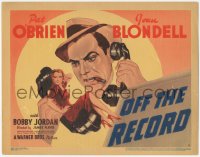 4p0409 OFF THE RECORD TC 1939 really cool art of newspaper reporters Pat O'Brien & Joan Blondell!