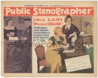 4p0413 PUBLIC STENOGRAPHER TC 1934 great image of pretty Lola Lane & switchboard operator!