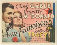 4p0417 SAN FRANCISCO TC 1936 full-length sexy Jeanette MacDonald & romantic close up w/ Clark Gable!