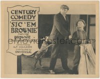 4p0423 SIC 'EM BROWNIE TC 1922 Brownie The Wonder Dog pulling man's jacket, ultra rare!
