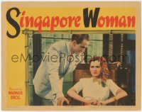 4p0541 SINGAPORE WOMAN LC 1941 image of Richard Ainley looming over scared Brenda Marshall!