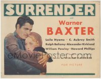 4p0432 SURRENDER TC 1931 World War I soldier Warner Baxter hugging Leila Hyams, ultra rare!