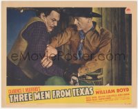4p0554 THREE MEN FROM TEXAS LC 1940 William Boyd as Hopalong Cassidy fighting w/ bad guy Dick Curtis