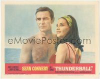 4p0556 THUNDERBALL LC #5 1965 c/u of barechested Sean Connery as James Bond & sexy Claudine Auger!