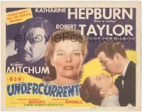 4p0440 UNDERCURRENT TC 1946 two images of Katharine Hepburn & Robert Taylor, don't tell the ending!