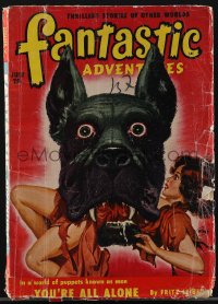 4p0174 FANTASTIC ADVENTURES pulp magazine July 1950 wild giant dog art by Robert Gibson Jones!