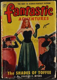 4p0173 FANTASTIC ADVENTURES pulp magazine June 1950 art of sexy femme fatale by Robert Gibson Jones!