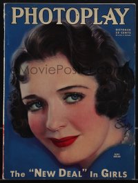 4p0165 PHOTOPLAY magazine October 1933 great cover art of pretty Ruby Keeler by Earl Christy!