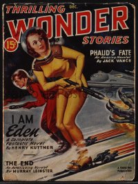 4p0169 THRILLING WONDER STORIES pulp magazine December 1946 great sci-fi cover art by Earle Bergey!