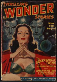 4p0171 THRILLING WONDER STORIES pulp magazine June 1948 sexy sci-fi cover art by Earle Bergey!