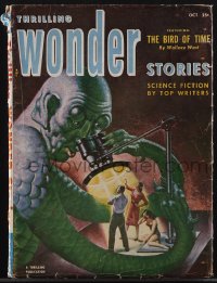 4p0176 THRILLING WONDER STORIES pulp magazine October 1952 great Erle Bergey sci-fi cover art!