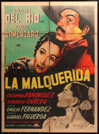 4p0140 LA MALQUERIDA Mexican poster 1951 artwork of sexy Dolores Del Rio & Pedro Armendariz!