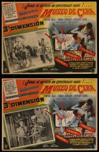 4p0015 HOUSE OF WAX 5 Mexican LCs 1953 great 3-D border art of monster & sexy girls + cool scenes!