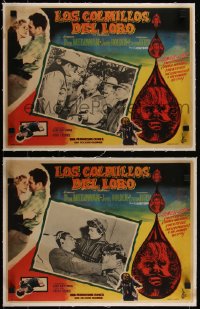 4p0025 WEREWOLF 2 linen Mexican LCs 1956 border art of deadly wolf-serum turning man into monster!