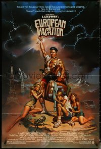 4p0832 NATIONAL LAMPOON'S EUROPEAN VACATION 1sh 1985 Chevy Chase, wacky fantasy art by Vallejo!