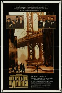 4p0847 ONCE UPON A TIME IN AMERICA 1sh 1984 De Niro, Woods, Sergio Leone, top cast old and young!