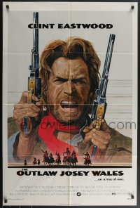 4p0853 OUTLAW JOSEY WALES NSS style 1sh 1976 Clint Eastwood is an army of one, Anderson art!