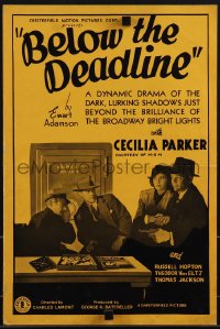 4p0199 BELOW THE DEADLINE pressbook 1936 a dynamic drama of lurking shadows on Broadway, rare!