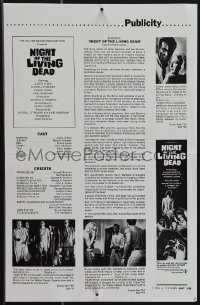4p0208 NIGHT OF THE LIVING DEAD 2pg pressbook 1968 George Romero classic, they lust for human flesh!