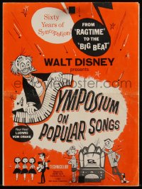4p0213 SYMPOSIUM ON POPULAR SONGS pressbook 1962 Walt Disney, from Ragtime to the Big Beat, rare!