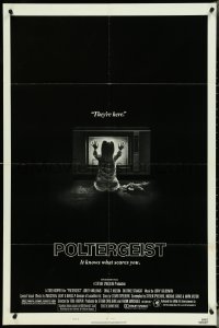 4p0866 POLTERGEIST style B 1sh 1982 Tobe Hooper & Steven Spielberg, the first real ghost story!
