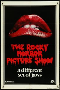 4p0886 ROCKY HORROR PICTURE SHOW style A 1sh 1975 c/u lips image, a different set of jaws!