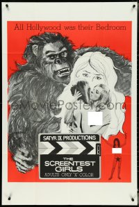 4p0893 SCREENTEST GIRLS 1sh 1969 Zoltan G. Spencer directed, art of gorilla & sexy lesbians kissing!