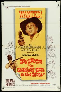 4p0900 SHAKIEST GUN IN THE WEST 1sh 1968 Barbara Rhoades with rifle, Don Knotts on wanted poster!