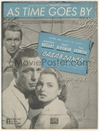 4p0123 CASABLANCA sheet music 1942 Humphrey Bogart, Ingrid Bergman, classic As Time Goes By!