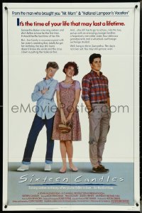4p0907 SIXTEEN CANDLES 1sh 1984 Molly Ringwald, Anthony Michael Hall, directed by John Hughes!
